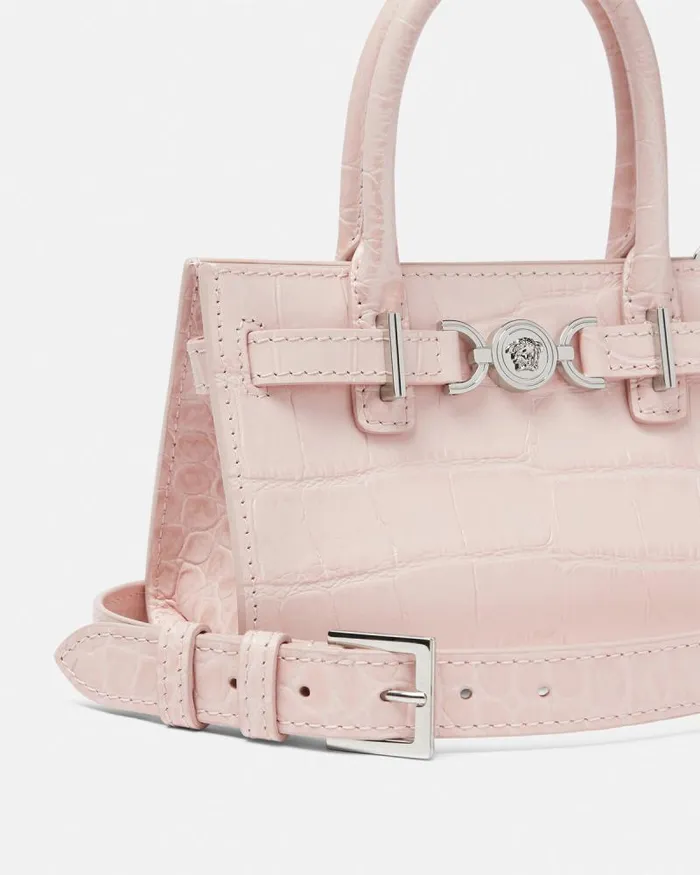CrocEffect Medusa 03995 Mini Tote Bag Light Pink Women Versace Totes