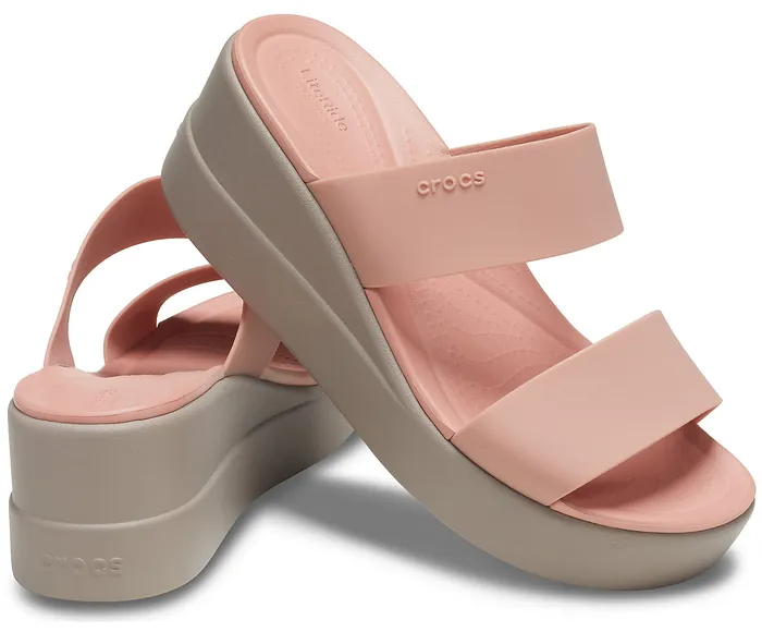 Crocs Wedges Women Crocs Brooklyn Mid Wedge Pale Blush