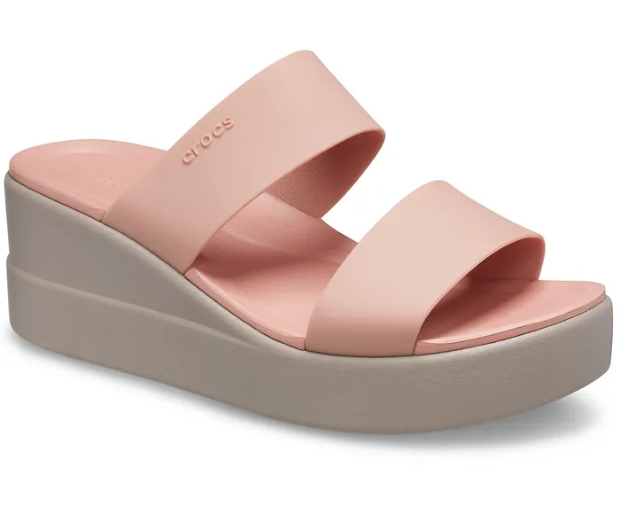 Crocs Wedges Women Crocs Brooklyn Mid Wedge Pale Blush