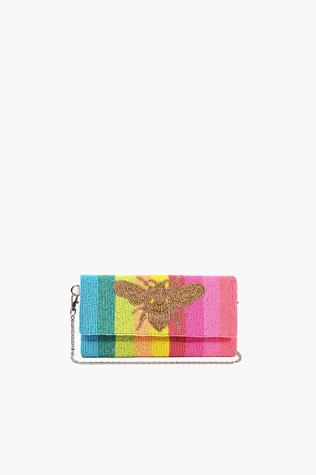 Crossbody Bags America and Beyond Women Rainbow Bee Beaded Clutch