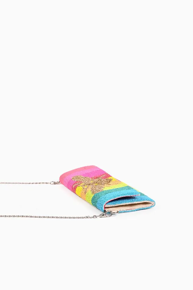 Crossbody Bags America and Beyond Women Rainbow Bee Beaded Clutch
