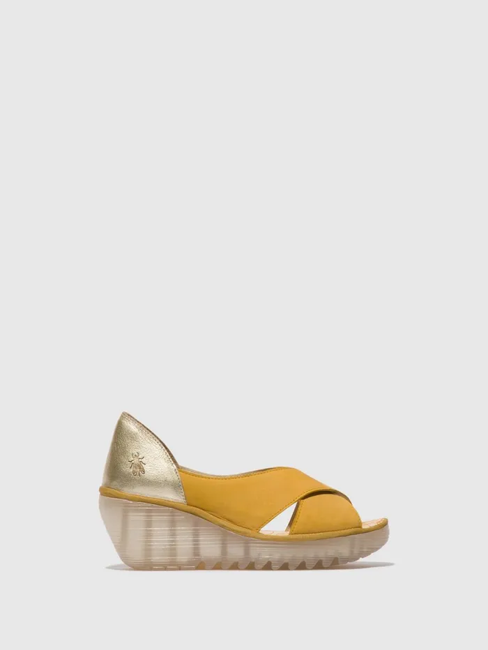 Crossover Sandals YOMA307FLY BUMBLEBEEGOLD Women Fly London Sandals