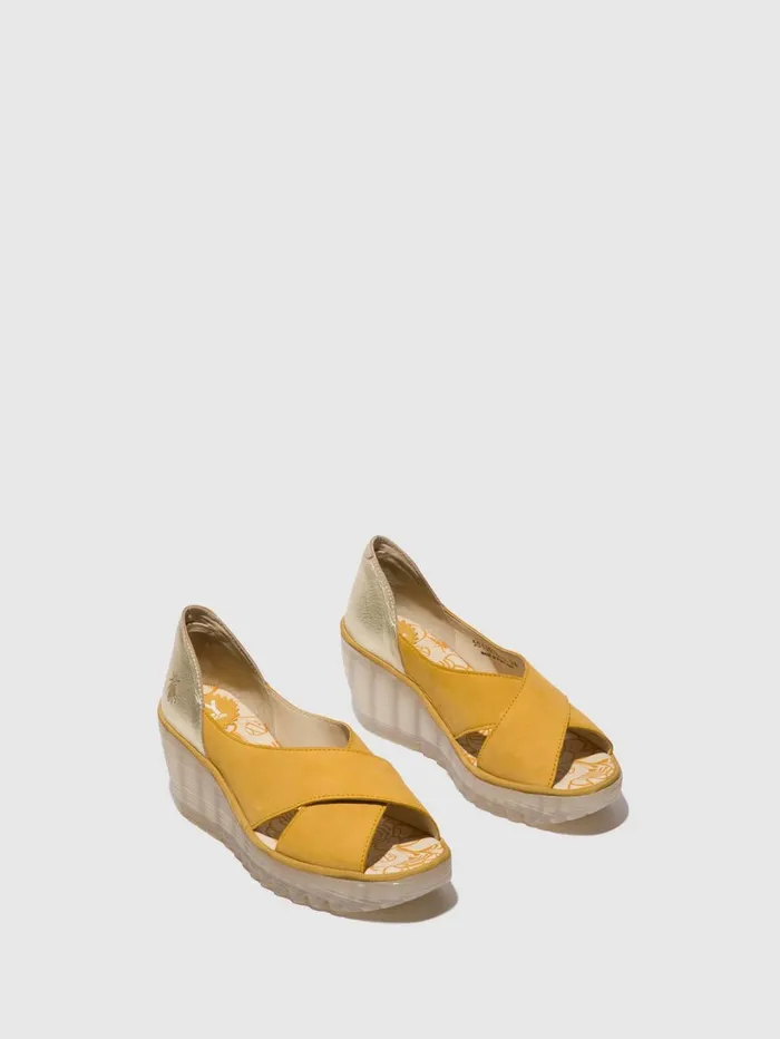 Crossover Sandals YOMA307FLY BUMBLEBEEGOLD Women Fly London Sandals