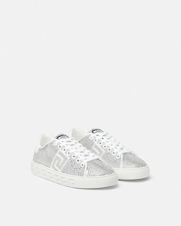 Crystal Greca Sneakers Blackwhite Women Versace Sneakers