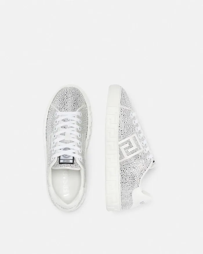 Crystal Greca Sneakers Blackwhite Women Versace Sneakers