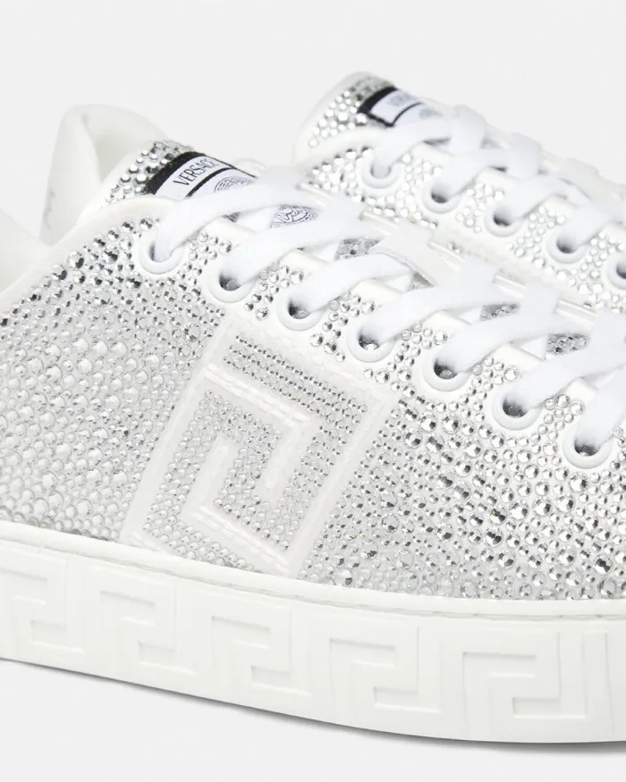 Crystal Greca Sneakers Blackwhite Women Versace Sneakers