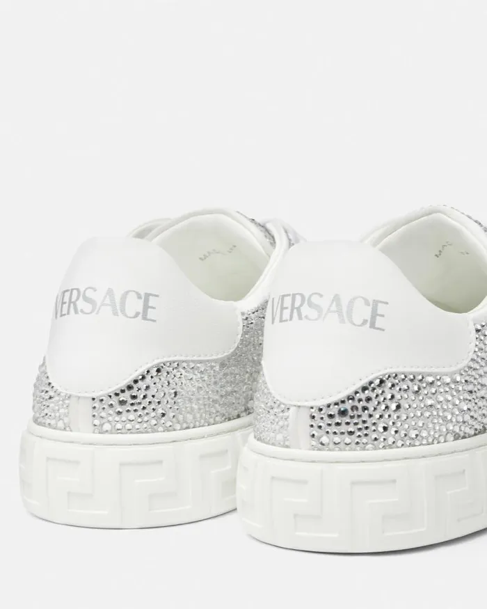 Crystal Greca Sneakers Blackwhite Women Versace Sneakers