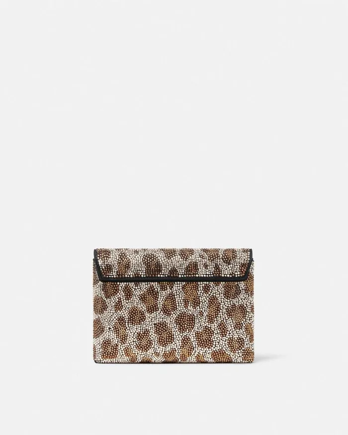 Crystal Leopard La Medusa Clutch Blackgold Women Versace Shoulder and Crossbody