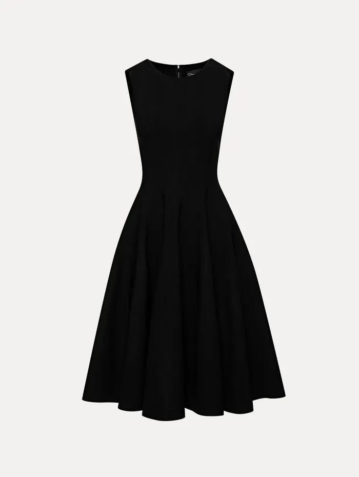 Curved Seam Detail Dress Black Women Oscar De La Renta Dresses
