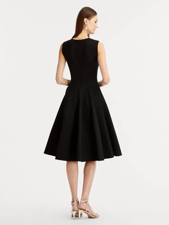 Curved Seam Detail Dress Black Women Oscar De La Renta Dresses Curved Seam Detail Dress Black Women Oscar De La Renta Dresses