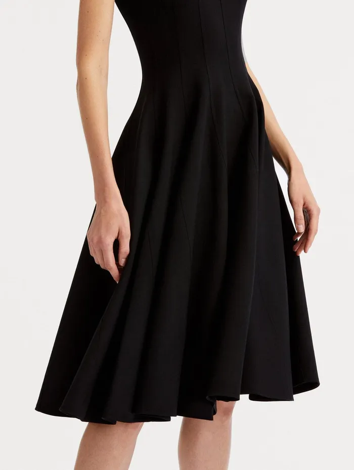 Curved Seam Detail Dress Black Women Oscar De La Renta Dresses Curved Seam Detail Dress Black Women Oscar De La Renta Dresses