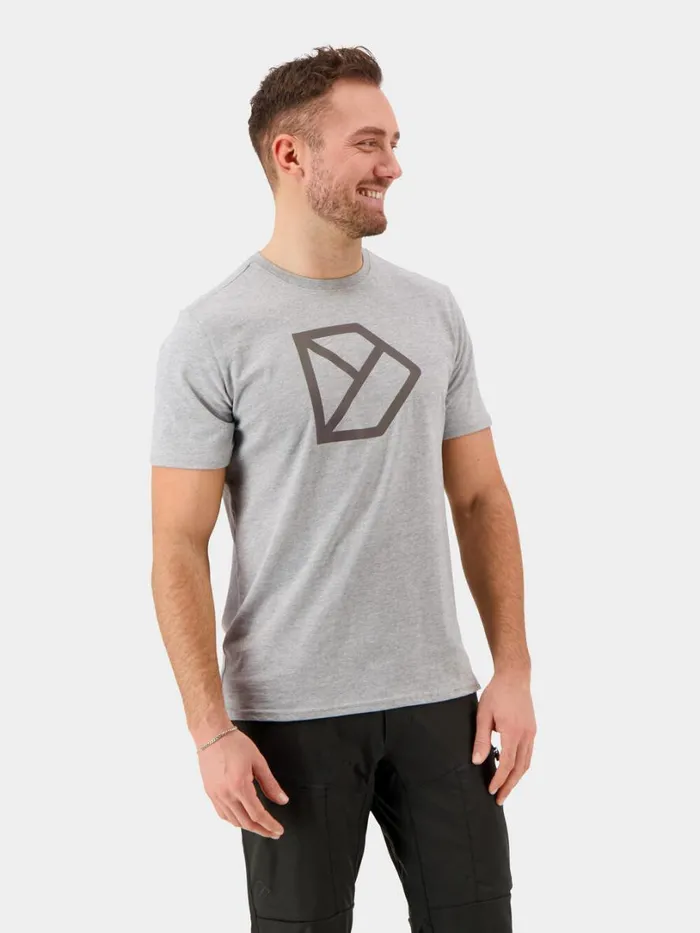 DLogo Printed Tshirt Grey Melange Men Didriksons Tshirts and Polos