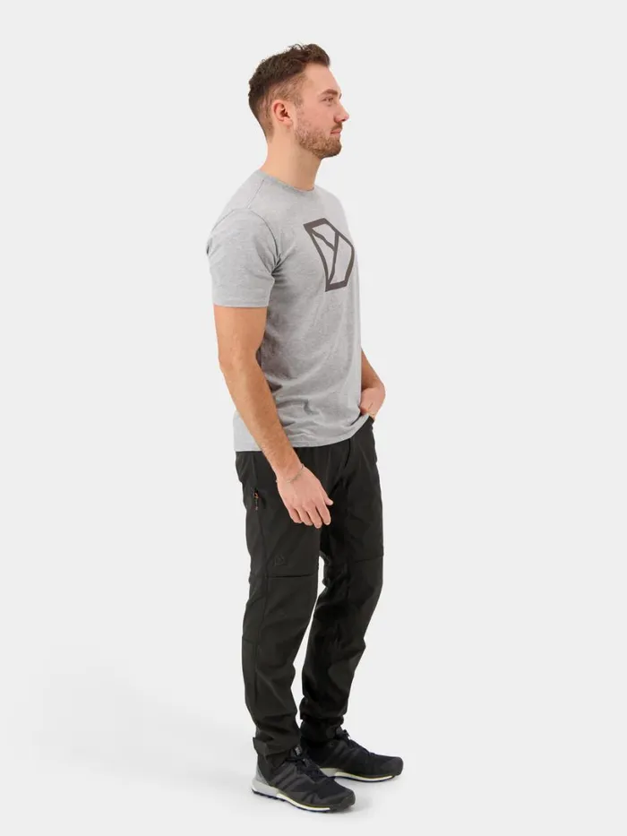 DLogo Printed Tshirt Grey Melange Men Didriksons Tshirts and Polos DLogo Printed Tshirt Grey Melange Men Didriksons Tshirts and Polos