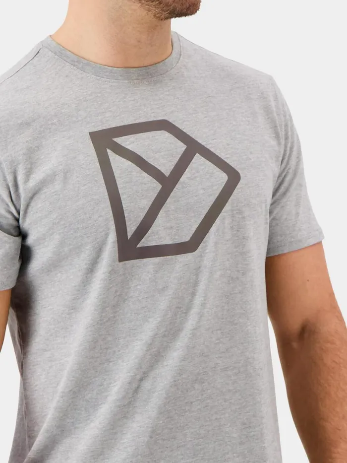 DLogo Printed Tshirt Grey Melange Men Didriksons Tshirts and Polos DLogo Printed Tshirt Grey Melange Men Didriksons Tshirts and Polos