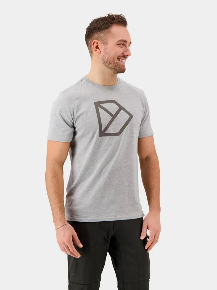 DLogo Printed Tshirt Grey Melange Men Didriksons Tshirts and Polos DLogo Printed Tshirt Grey Melange Men Didriksons Tshirts and Polos
