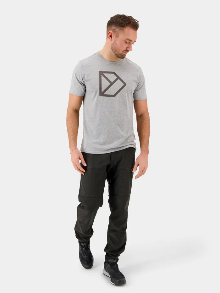 DLogo Printed Tshirt Grey Melange Men Didriksons Tshirts and Polos DLogo Printed Tshirt Grey Melange Men Didriksons Tshirts and Polos