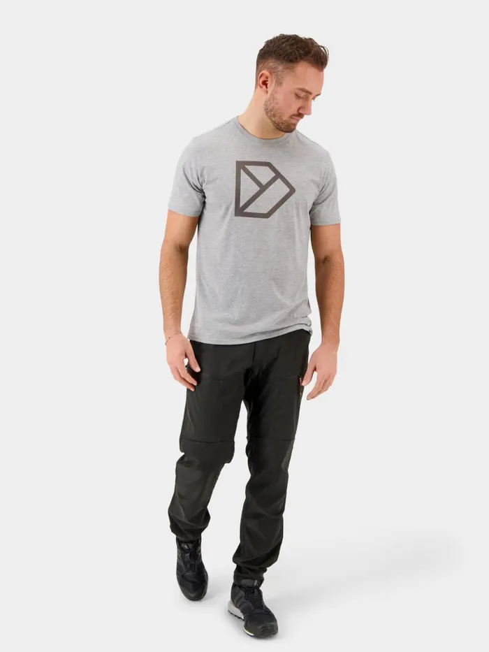 DLogo Printed Tshirt Grey Melange Men Didriksons Tshirts and Polos DLogo Printed Tshirt Grey Melange Men Didriksons Tshirts and Polos