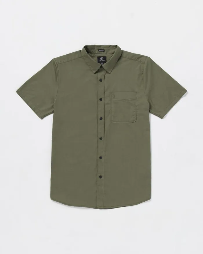 Date Knight Short Sleeve Shirt 8211 Winter Moss Mens Volcom Shirts and Flannels