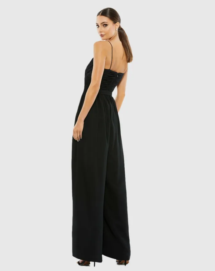 Daytime Dresses Flowy Faux Wrap Jumpsuit White 8211 Mac Duggal Women