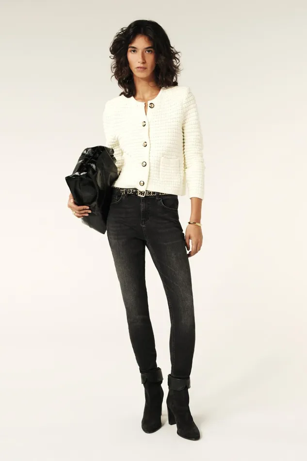 Decorative Knit Cardigan Gaspard OffWhite Women Baandsh Sweaters and Cardigans Decorative Knit Cardigan Gaspard OffWhite Women Baandsh Sweaters and Cardigans