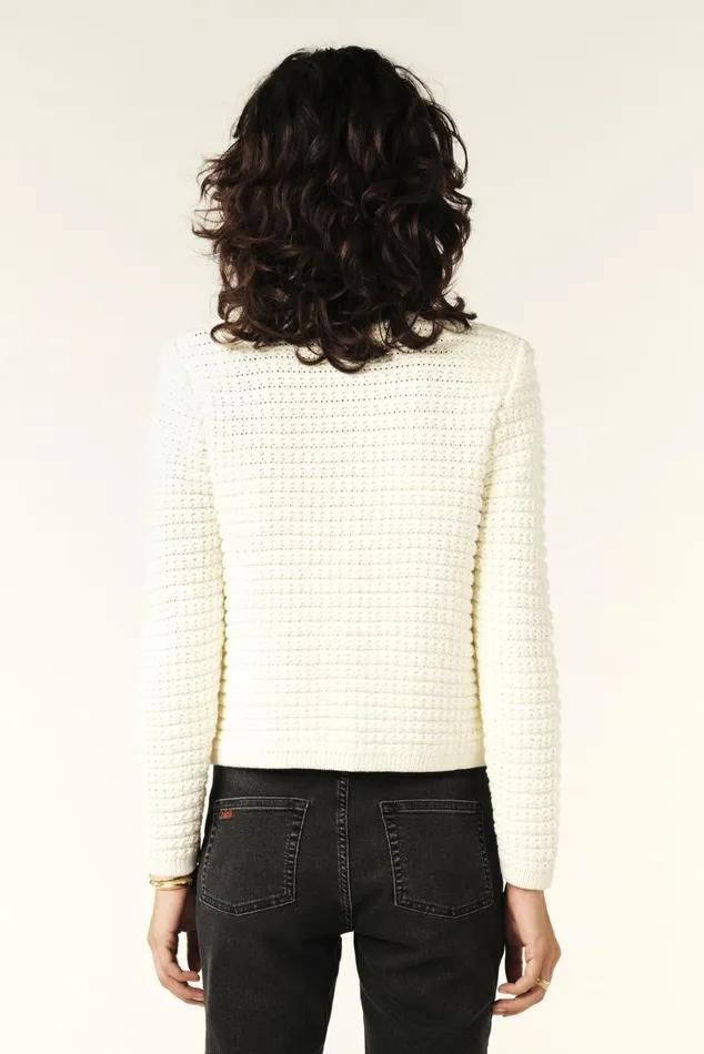 Decorative Knit Cardigan Gaspard OffWhite Women Baandsh Sweaters and Cardigans Decorative Knit Cardigan Gaspard OffWhite Women Baandsh Sweaters and Cardigans
