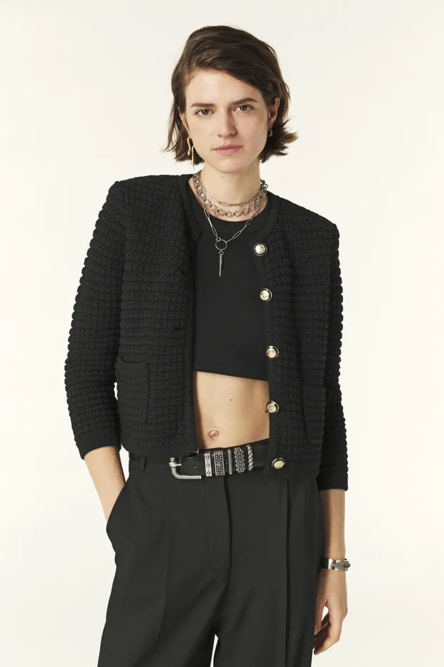 Decorative Knit Cardigan Gaspard OffWhite Women Baandsh Sweaters and Cardigans Decorative Knit Cardigan Gaspard OffWhite Women Baandsh Sweaters and Cardigans