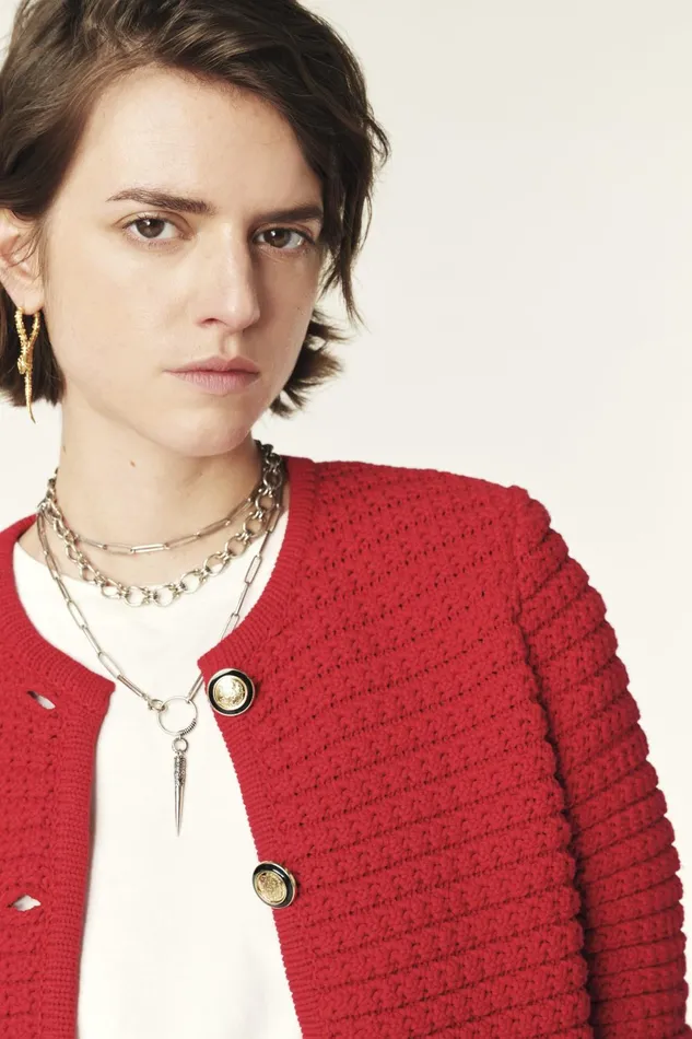 Decorative Knit Cardigan Gaspard OffWhite Women Baandsh Sweaters and Cardigans Decorative Knit Cardigan Gaspard OffWhite Women Baandsh Sweaters and Cardigans