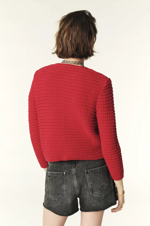Decorative Knit Cardigan Gaspard OffWhite Women Baandsh Sweaters and Cardigans Decorative Knit Cardigan Gaspard OffWhite Women Baandsh Sweaters and Cardigans