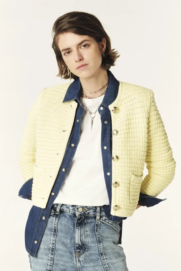 Decorative Knit Cardigan Gaspard OffWhite Women Baandsh Sweaters and Cardigans Decorative Knit Cardigan Gaspard OffWhite Women Baandsh Sweaters and Cardigans