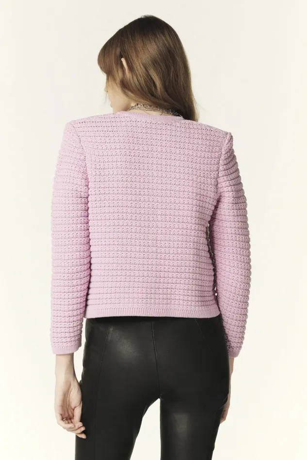 Decorative Knit Cardigan Gaspard Purple Women Baandsh Sweaters and Cardigans