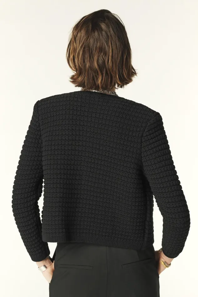 Decorative Knit Cardigan Gaspard Purple Women Baandsh Sweaters and Cardigans