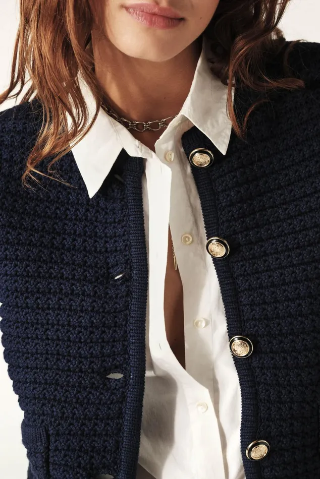 Decorative Knit Cardigan Gaspard Yellow Women Baandsh Sweaters and Cardigans Decorative Knit Cardigan Gaspard Yellow Women Baandsh Sweaters and Cardigans