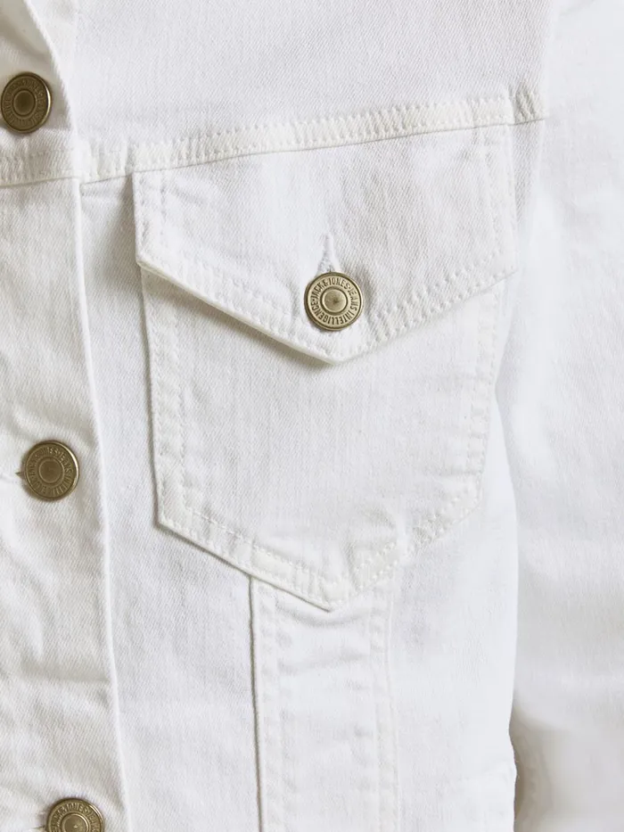 Denim Jackets JACK and JONES Mens ALVIN NA 400 DENIM JACKET White White