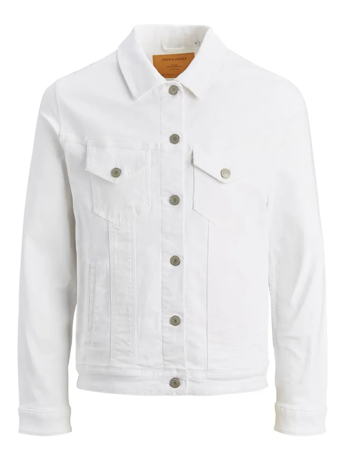 Denim Jackets JACK and JONES Mens ALVIN NA 400 DENIM JACKET White White