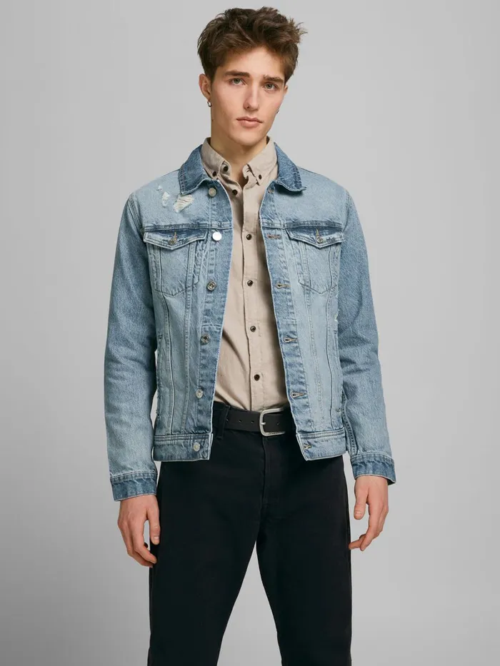 Denim Jackets JACK and JONES Mens JEAN NA 041 DENIM JACKET Blue Blue Denim