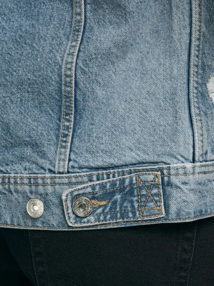 Denim Jackets JACK and JONES Mens JEAN NA 041 DENIM JACKET Blue Blue Denim