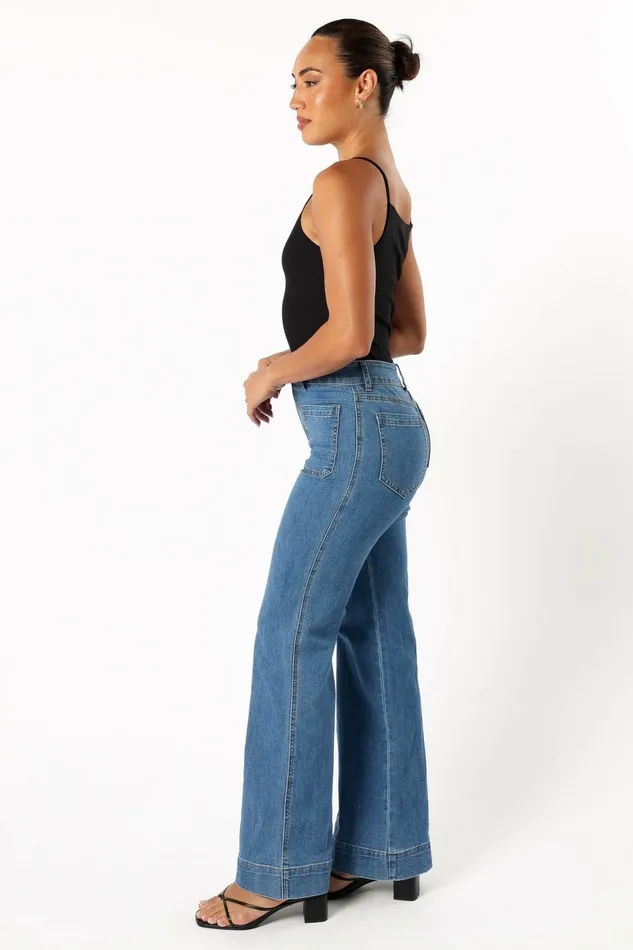 Denim Nico Wide Leg Jean Dark Blue 8211 Petal and Pup Women