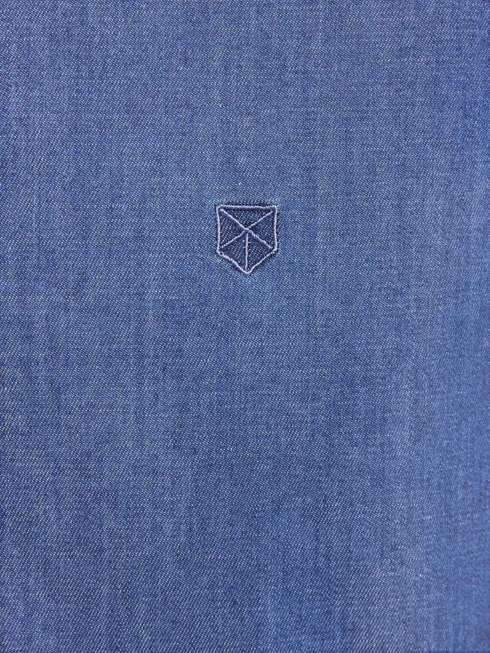 Denim Shirts JACK and JONES Mens SLIM FIT MANDARIN COLLAR DENIM SHIRT Blue Medium Blue Denim On Sale