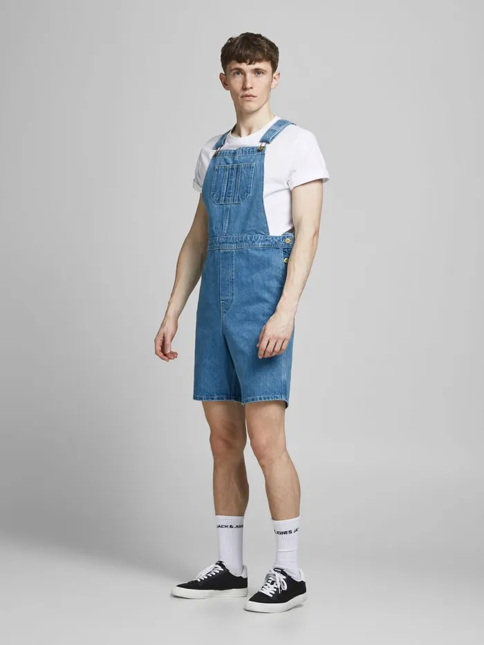 Denim Shorts JACK and JONES Mens CHRIS AM 256 DUNGAREES Blue Blue Denim For Sale