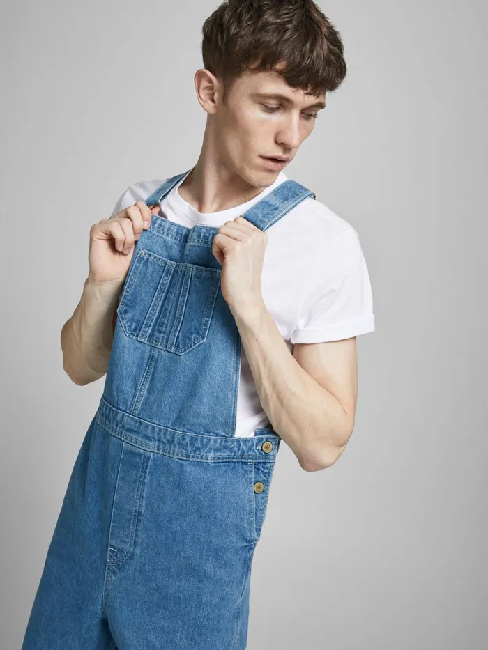 Denim Shorts JACK and JONES Mens CHRIS AM 256 DUNGAREES Blue Blue Denim For Sale