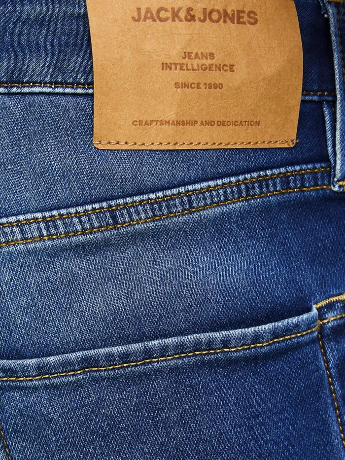Denim Shorts JACK and JONES Mens RICK ICON GE 006 INDIGO KNIT DENIM SHORTS Blue Blue Denim Near Me