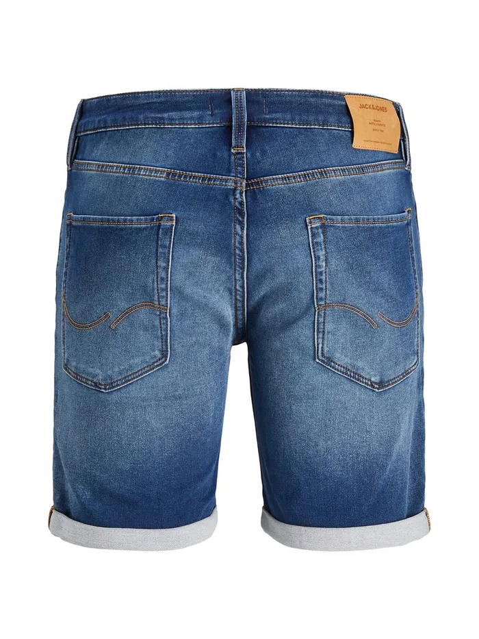 Denim Shorts JACK and JONES Mens RICK ICON GE 006 INDIGO KNIT DENIM SHORTS Blue Blue Denim Near Me