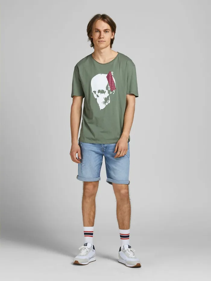 Denim Shorts JACK and JONES Mens RICK ORIGINAL NA 037 DENIM SHORTS Blue Blue Denim Gift for Friend