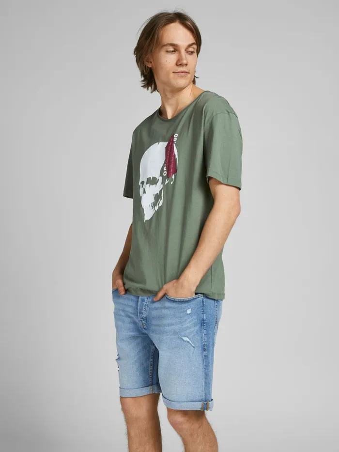 Denim Shorts JACK and JONES Mens RICK ORIGINAL NA 037 DENIM SHORTS Blue Blue Denim Gift for Friend