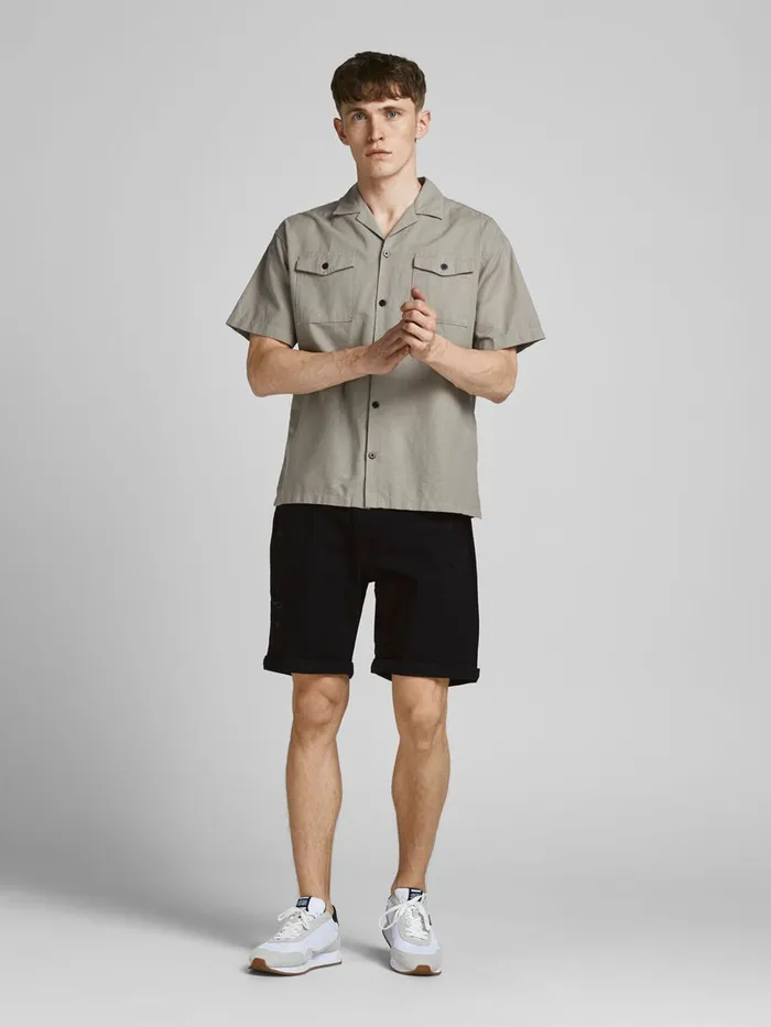 Denim Shorts JACK and JONES Mens RICK ORIGINAL NA 042 DENIM SHORTS Black Black Denim Gift 4 You