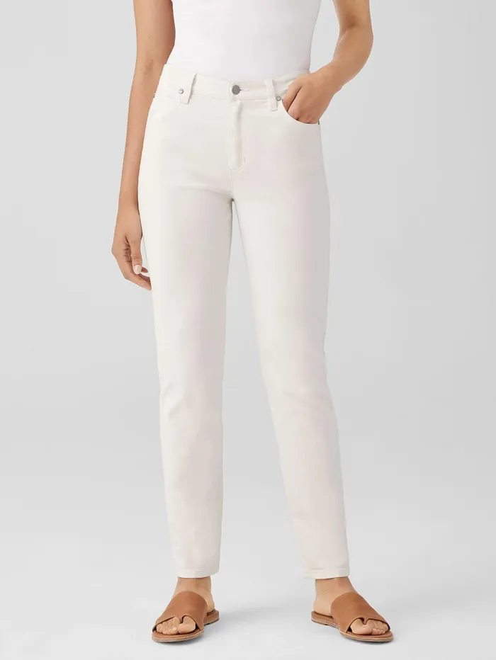 Denim Women Eileen Fisher Undyed Organic Cotton Denim HighWaisted Jean Undyed Natural