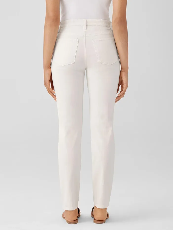 Denim Women Eileen Fisher Undyed Organic Cotton Denim HighWaisted Jean Undyed Natural