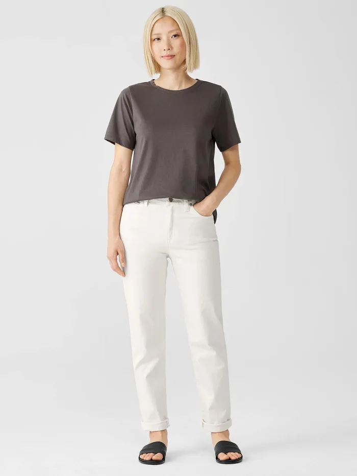 Denim Women Eileen Fisher Undyed Organic Cotton Denim HighWaisted Jean Undyed Natural