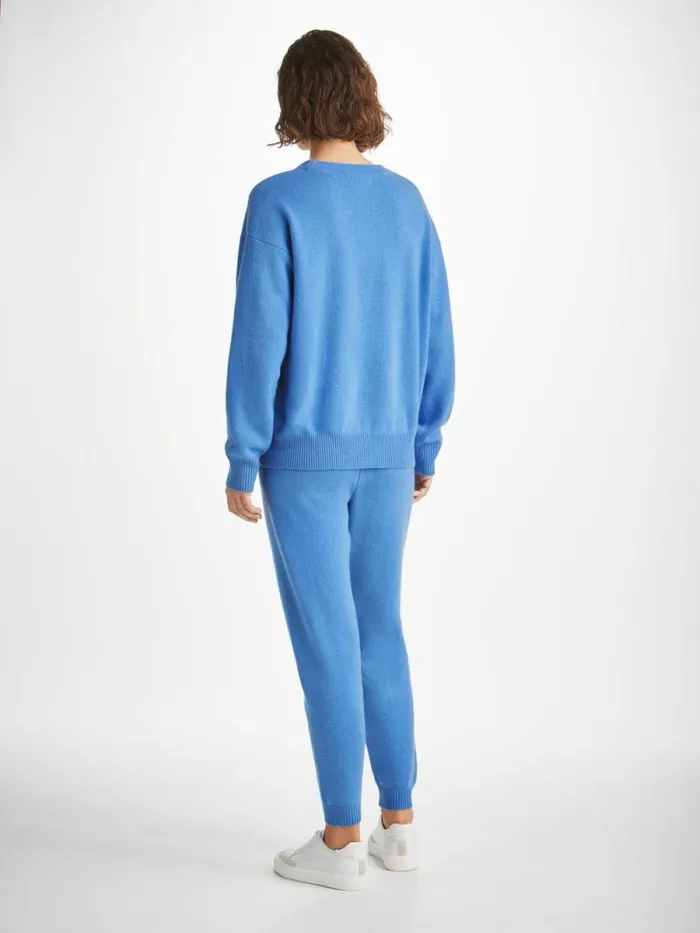 Derek Rose Cashmere Pants Women Track Pants Daphne Cashmere Cornflower