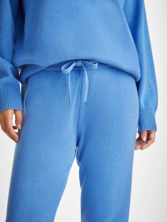 Derek Rose Cashmere Pants Women Track Pants Daphne Cashmere Cornflower
